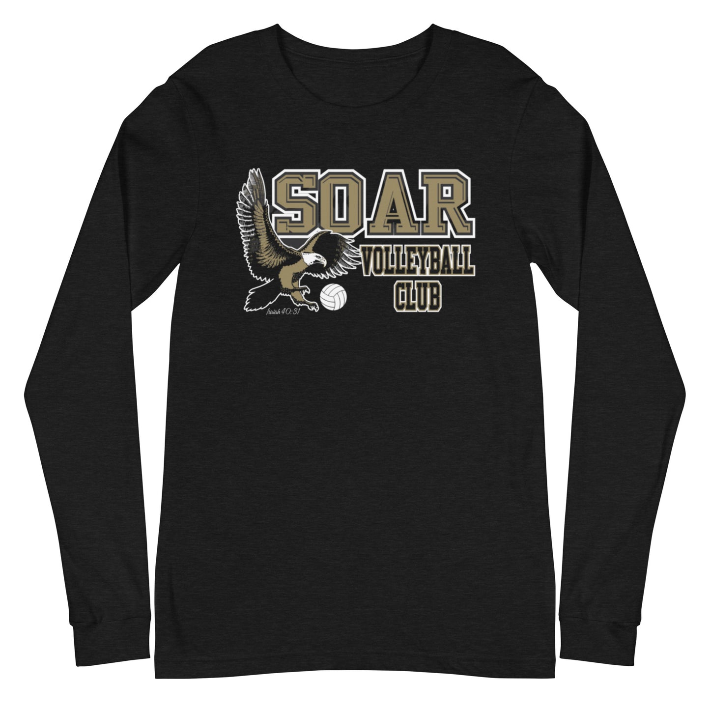 Bella Canvas Soar Volleyball Unisex Long Sleeve t-shirt (Front and Back)