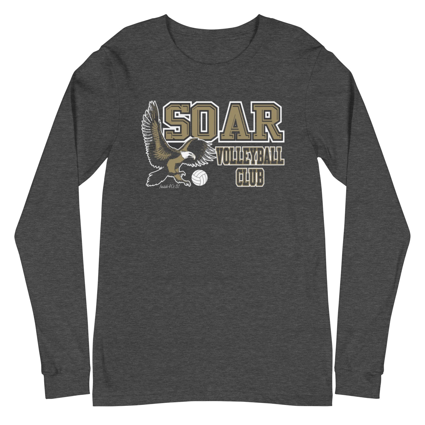Bella Canvas Soar Volleyball Unisex Long Sleeve t-shirt (Front and Back)